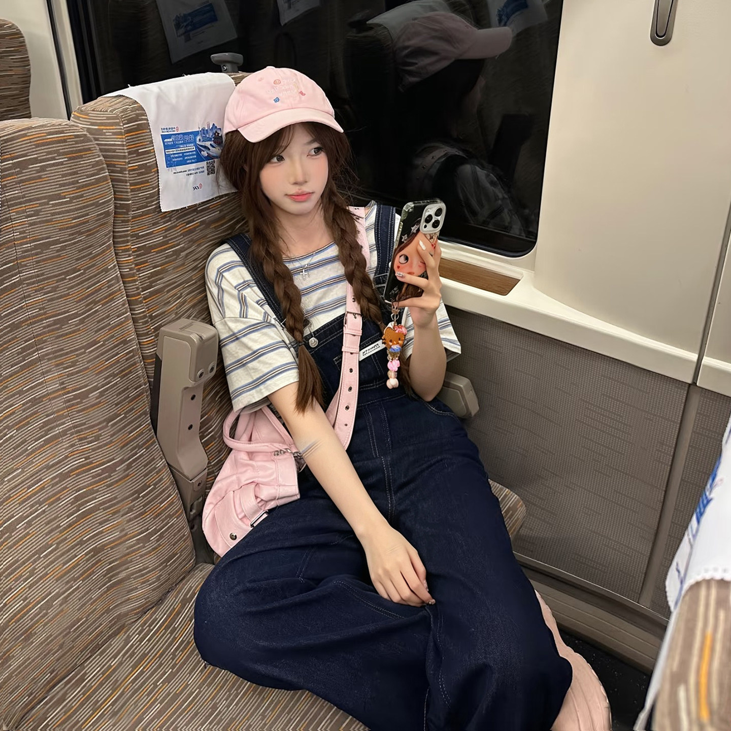 小个子显瘦阔腿牛仔背带裤女百搭