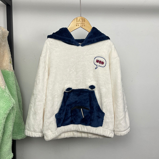马其顿童装男童21秋冬款中大童休闲百搭连帽卫衣儿童加绒保暖上衣