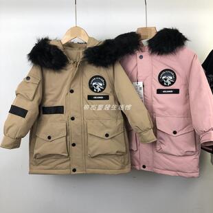 25冬季新款 ASK童装儿童工装羽绒服中大童保暖连帽男女童厚款外套