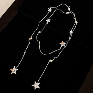 小香风长款项链女叠戴小众设计轻奢高级感毛衣链秋冬配饰2026新款