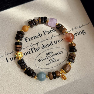 招财转运珠天然奇楠沉香木正品蜜蜡手串女款翡翠南红串珠彩色手链