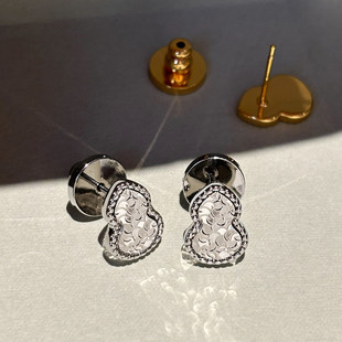 爆闪碎碎冰葫芦纯银耳钉2026新款爆款高级感耳环女独特秋冬耳饰品