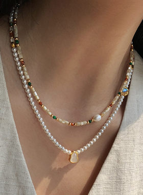 白玉髓葫芦珍珠项链女