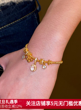 金店同款龙心盘缠四叶草手链女士2025新款手串招财白水晶秋冬手饰