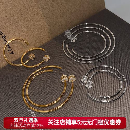 999纯银耳圈女耳环大圆圈