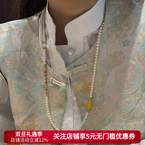 施家珍珠新中式玛瑙项链女