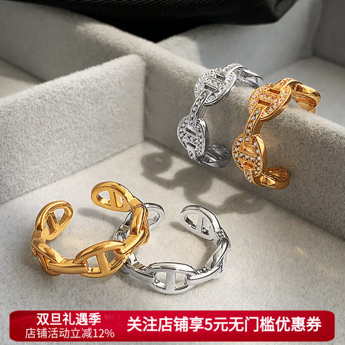 CD/D家字母猪鼻子戒指女