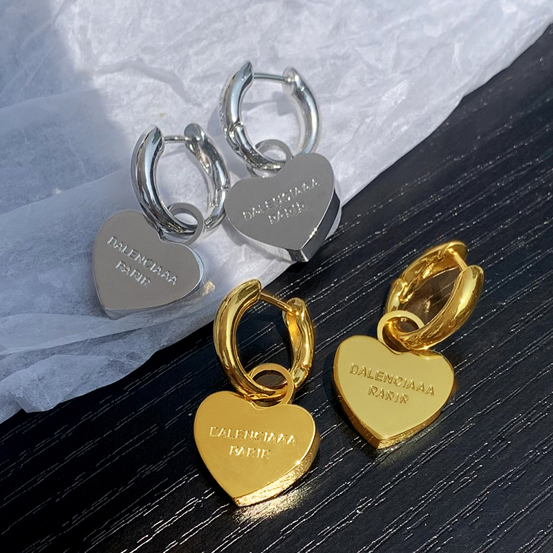 独特金色爱心新款耳环女