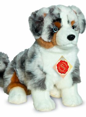 （现货+包邮）德国teddy hermann仿真澳大利亚牧羊犬毛绒玩具公仔