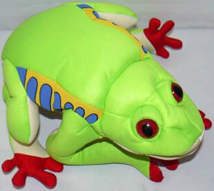 （代购）仿真红眼绿树蛙red eyes frog毛绒玩具公仔抱枕