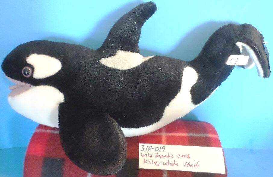 (代购)美国wild republic仿真虎鲸逆戟鲸杀人鲸毛绒玩具公仔