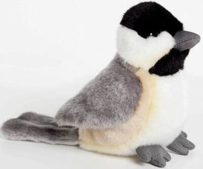 （代购）英国cabin critter仿真黑冠山雀chickadee毛绒玩具公仔