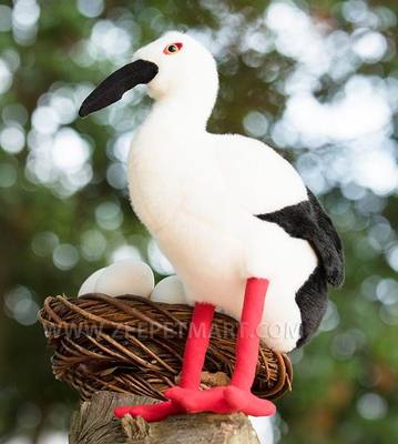 （代购）仿真站姿东方白鹳white stork毛绒玩具公仔