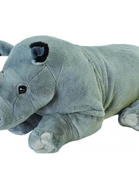 （代购）美国wild republic仿真白犀牛rhinoceros毛绒玩具抱枕