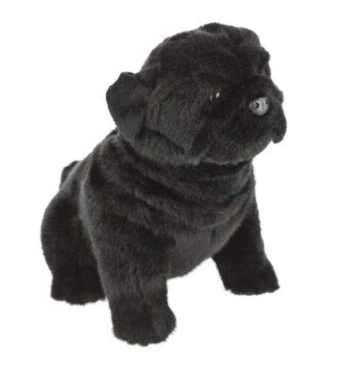 （代购）澳大利亚bocchetta仿真黑色巴哥犬狗狗pug毛绒玩具公仔