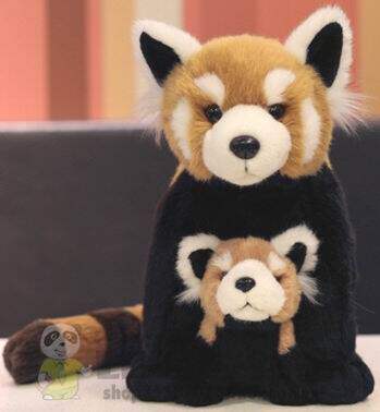 (代购)德国semo仿真母子款小熊猫red panda毛绒玩具公仔