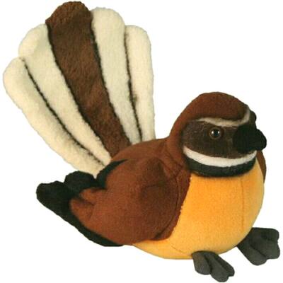 （代购）antics仿真新西兰扇尾鹟fan-tailed flycatcher毛绒玩具