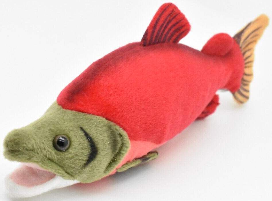 (代购)cabin仿真红鲑鱼大麻哈鱼sockeye salmon毛绒玩具公仔