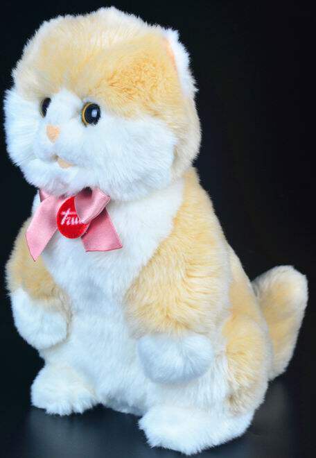 （代购）意大利trudi仿真站姿橘色苏格兰折耳猫毛绒玩具公仔