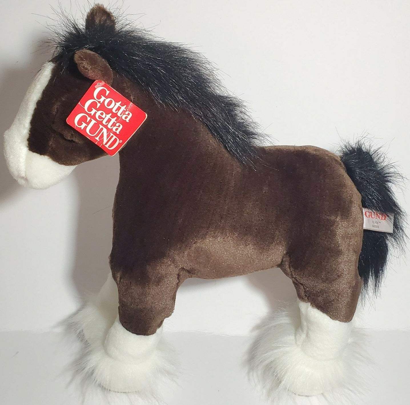 (代购)英国gund仿真克莱兹代尔马clydesdale毛绒玩具公仔
