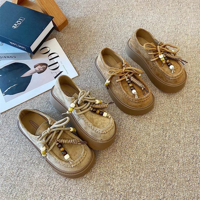 复古风串珠勃肯鞋女2026年新款百搭厚底增高懒人一脚蹬休闲袋鼠鞋,女鞋,勃肯鞋/软木鞋,淘宝优惠券,粉丝福利购,淘宝优惠卷