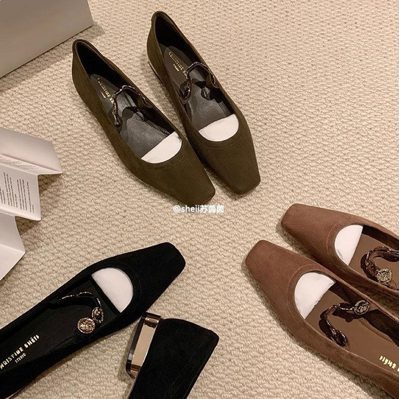 网红同款江南女孩2026春季新款方头小金币单鞋女法式复古玛丽珍鞋,女鞋,玛丽珍鞋,淘宝优惠券,粉丝福利购,淘宝优惠卷