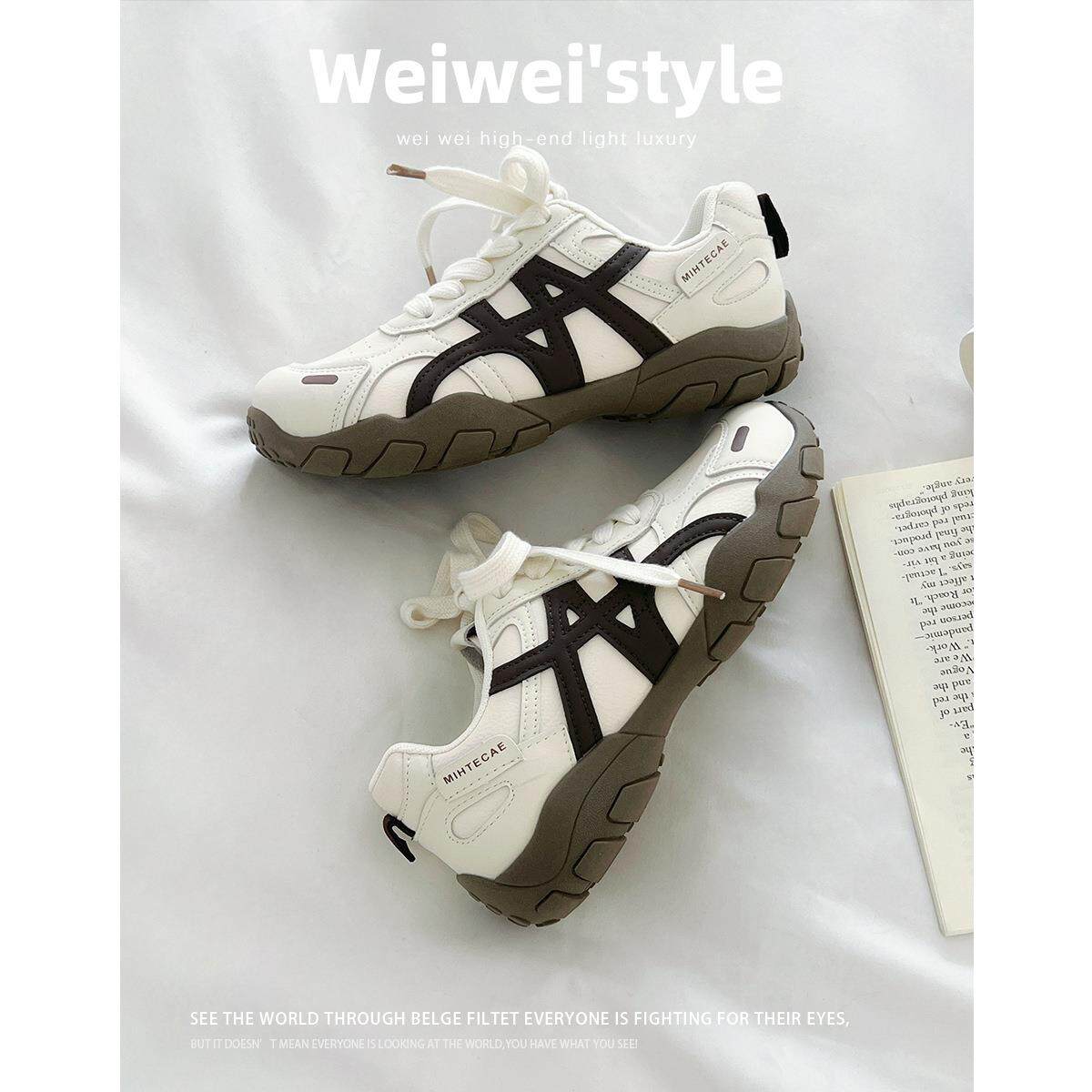 时尚百搭日常厚底德训鞋女系带2026新款春秋季阿甘鞋休闲运动女鞋