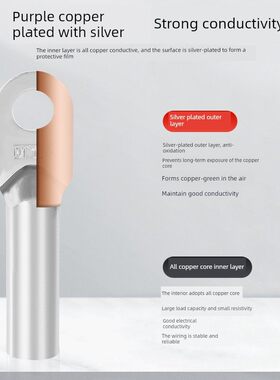 Dt铜鼻冷压线耳端子座10/35/70/95/120/150/240/300/400平方米