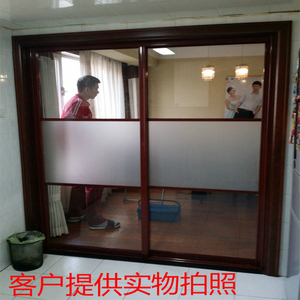 推拉门书房阳台隔断厨房室内铝镁合金钢化玻璃烤漆拼格移门定做制