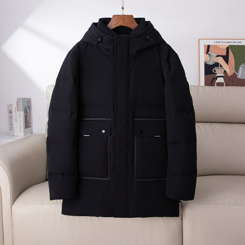 鸭绒保暖工装风连帽羽绒服