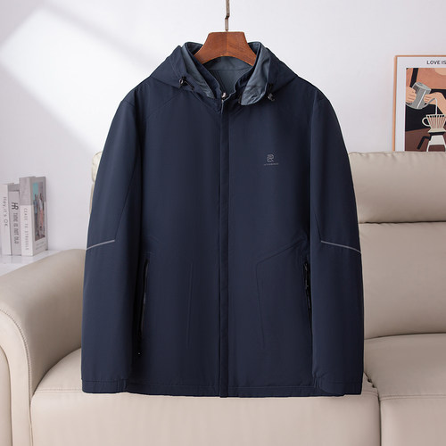 双面穿可脱卸帽夹克加厚保暖外套