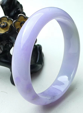 缅甸紫色老坑A货正圈翡翠手镯
