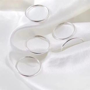 足银999三生三世戒指男女简约情侣时尚气质个性指环送女友恋人