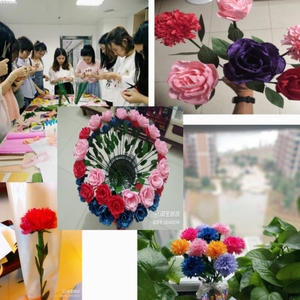 玫瑰花折纸纸藤花纸花手工材料包