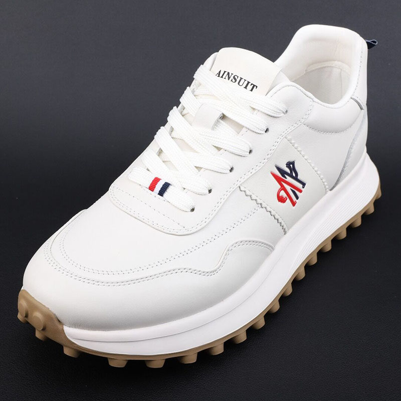 高端大牌潮鞋子男2025款真皮百搭时尚休闲鞋轻软厚底舒适运动皮鞋