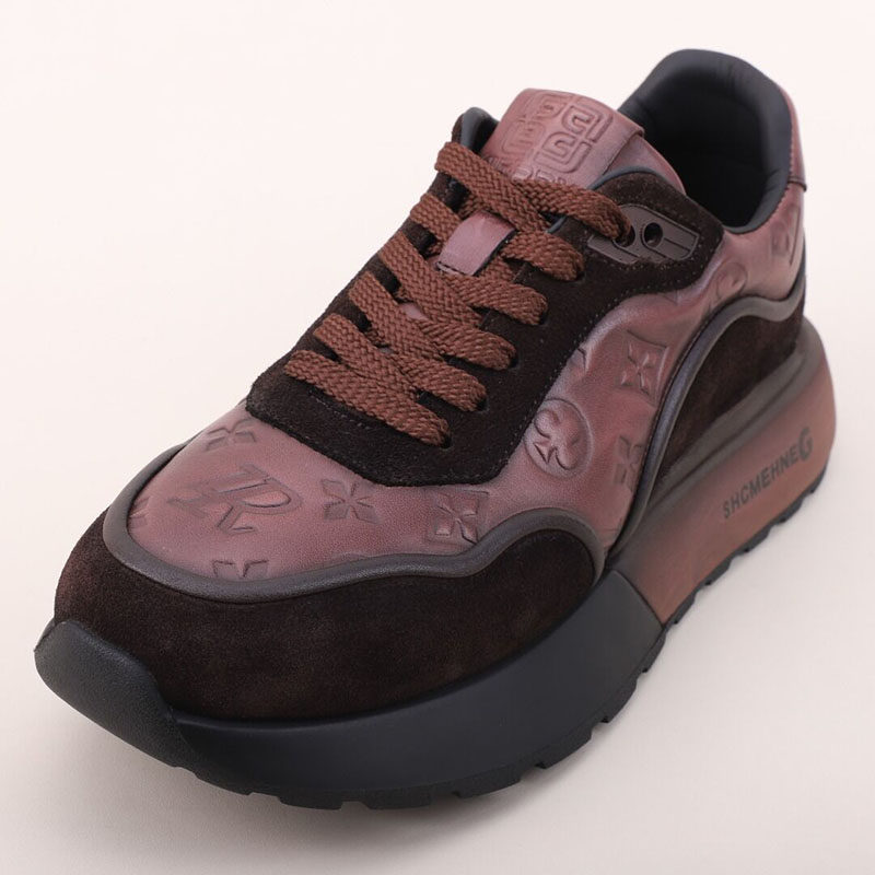 高端潮牌时尚休闲鞋男2025款韩版真皮运动板鞋轻软厚底简约老爹鞋