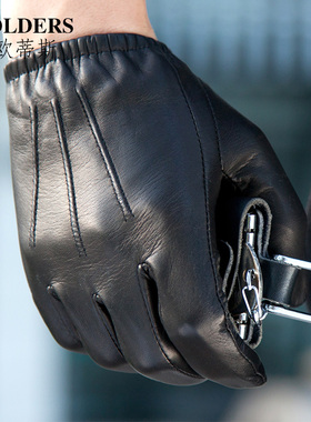 真皮手套男士触摸屏皮手套男式冬季加绒保暖骑车开车羊皮手套薄款
