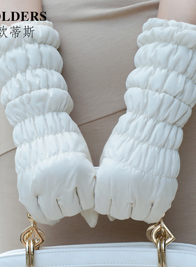 罗欧蒂斯 防寒手套 中长款 日韩 分指布料手套 加厚 保暖手套W-88