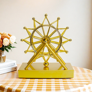 旋转摩天轮摆件工艺品创意个性永动机旋转牛顿摆件家居客厅装饰品