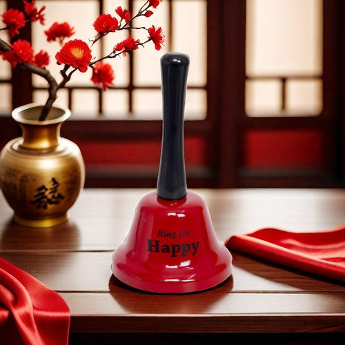 小铃铛叮当玩具女孩婴儿早教红色可爱手摇铃按响铃响声大金属乐器