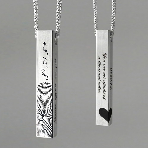 定制刻字银条999足银男士项链