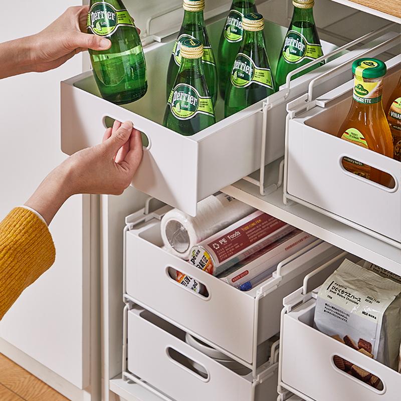 橱柜桌面抽拉式置物架多层抽屉式