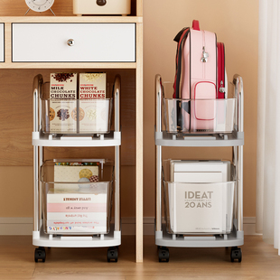 书包置物架可移动小推车书本收纳架神器家用多层放书包桌下滑轮柜