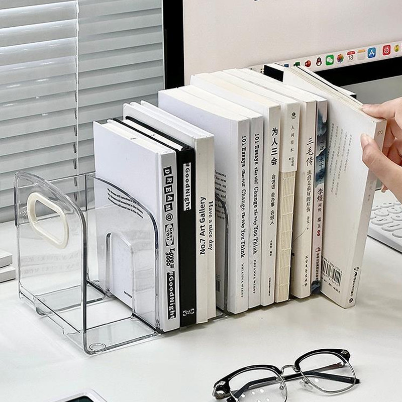 透明亚克力书立桌面书夹书架桌子置物架学生文具笔筒办公桌置物架,文具电教/文化用品/商务用品,书立,淘宝优惠券,粉丝福利购,淘宝优惠卷