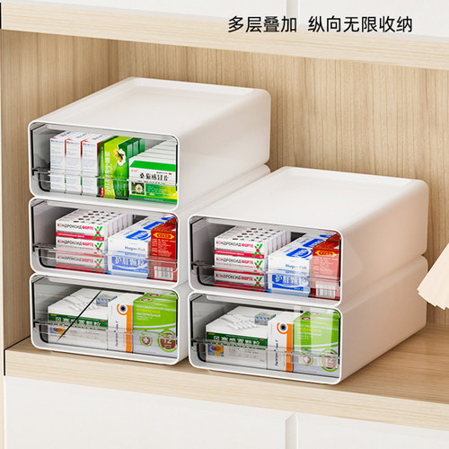 透明药箱大容量抽屉药品收纳盒子