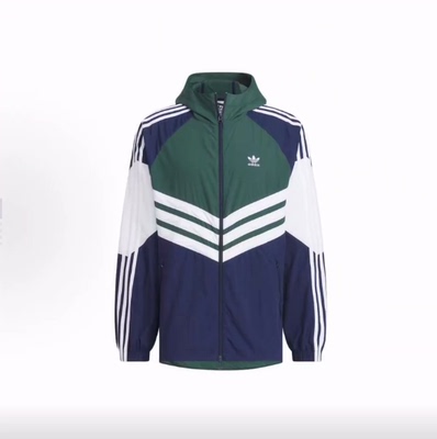 adidas originals ADC WINDBREAKER 复古撞色运动连帽夹克 男款