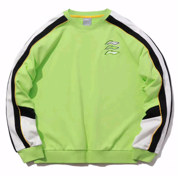 Li Ning 运动市场系列运动时尚系列圆领套头卫衣 荧光亮绿 XL