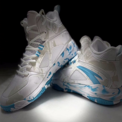 Anta安踏 霸道  减震透气耐磨 高帮 复古篮球鞋 男款 白蓝