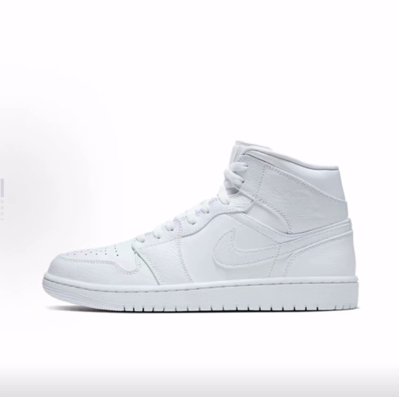 Jordan Air Jordan 1 mid "triple white" 中帮 复古篮球鞋 男款,运动鞋new,篮球鞋,淘宝优惠券,粉丝福利购,淘宝优惠卷