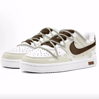 Nike Court Vision 1 Baby小熊 低帮 板鞋 女款 杏色